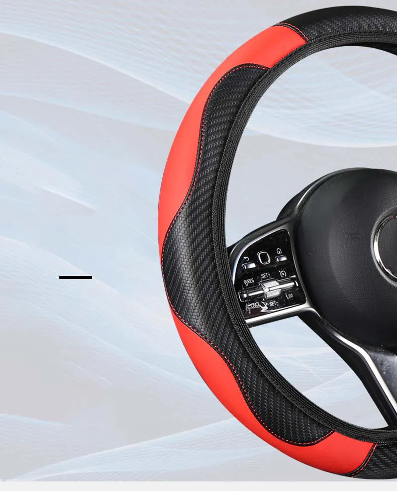 Car Steering Wheel Cover Breathable Anti Slip PU Leather Steering Covers