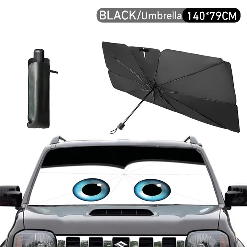 Cartoon Eyes parasol Car Sunshade Umbrella Solar Protection Front Window Shade