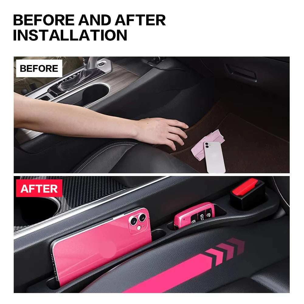 2PCS Car Seat Gap Filler Between Seats Console Organizer Crevice Storage