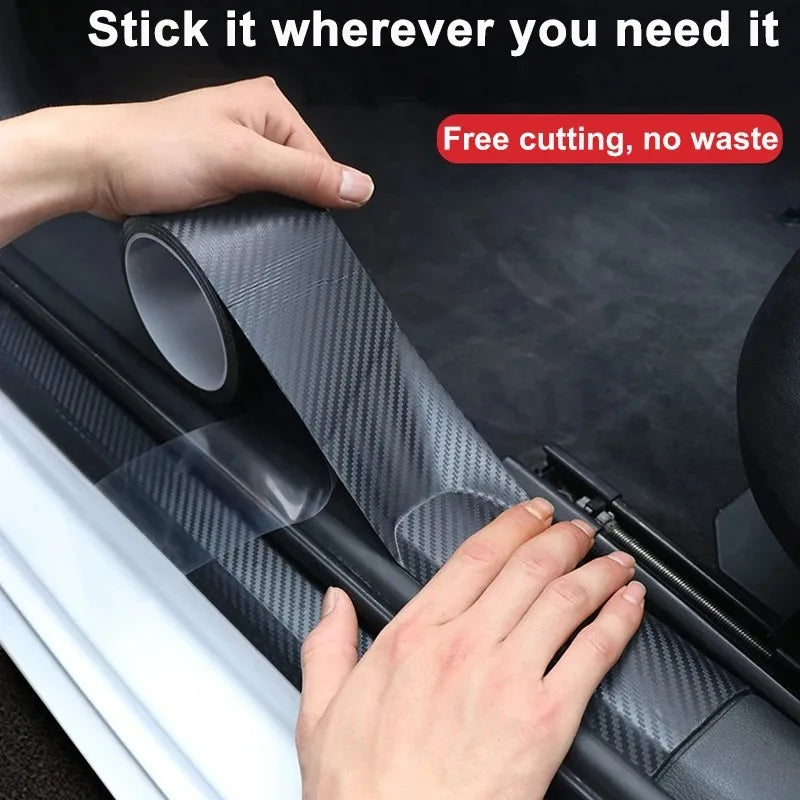 Nano Carbon Fiber Car Sticker Paste Protector Strip DIY Automotive Protective Premium Automotive Accessory