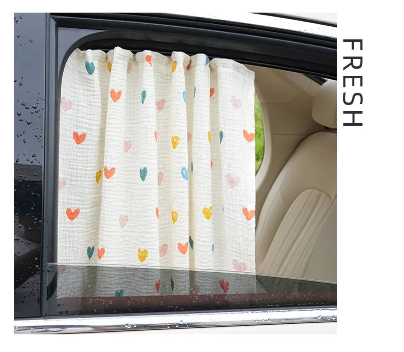 Cartoon Car Curtains Car Sunshade Side Curtains Embedded Rail Car with Sun