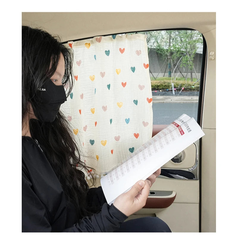 Cartoon Car Curtains Car Sunshade Side Curtains Embedded Rail Car with Sun