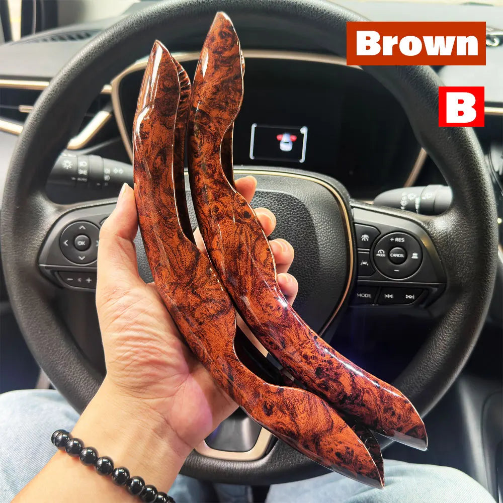 2 PCS Universal Round Car Steering Wheel Cover Carbon Fiber