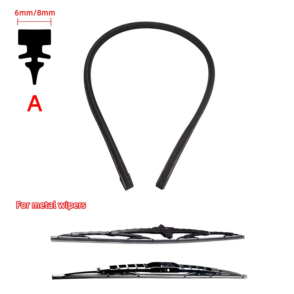 Car Wiper Rubber Strips Refill Blade Replacement Parts All Types Seasons Premium Automotive Accessory