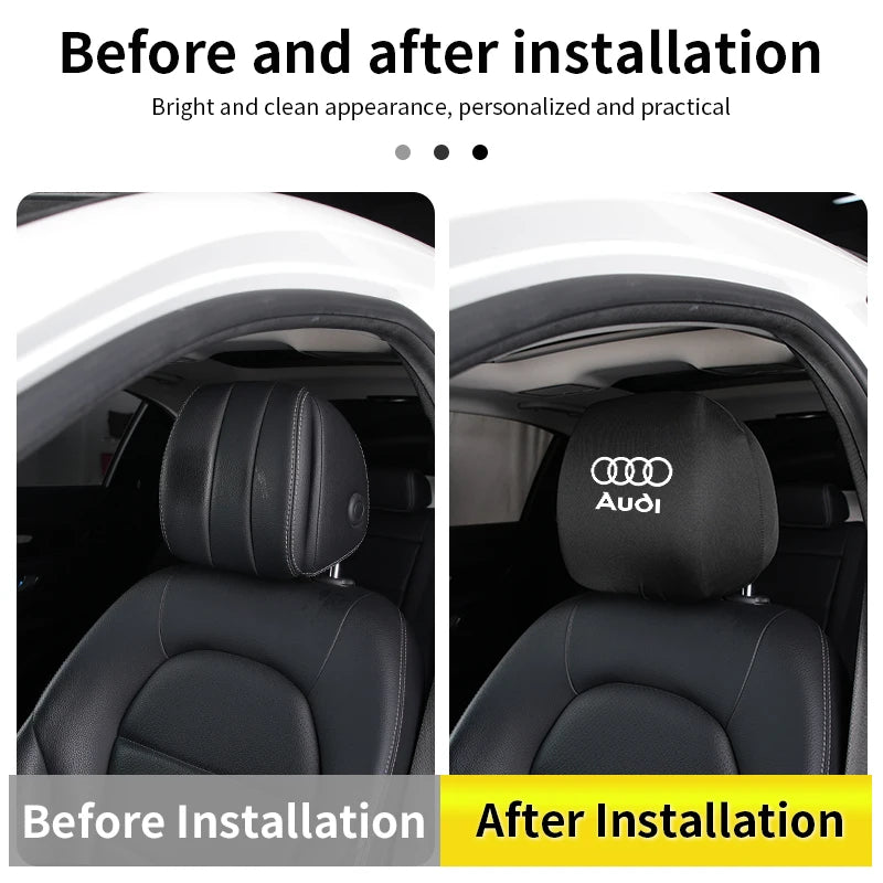 Car Headrest Cover for Audi Elastic Pillowcase Headrests Dust Accessories Interi