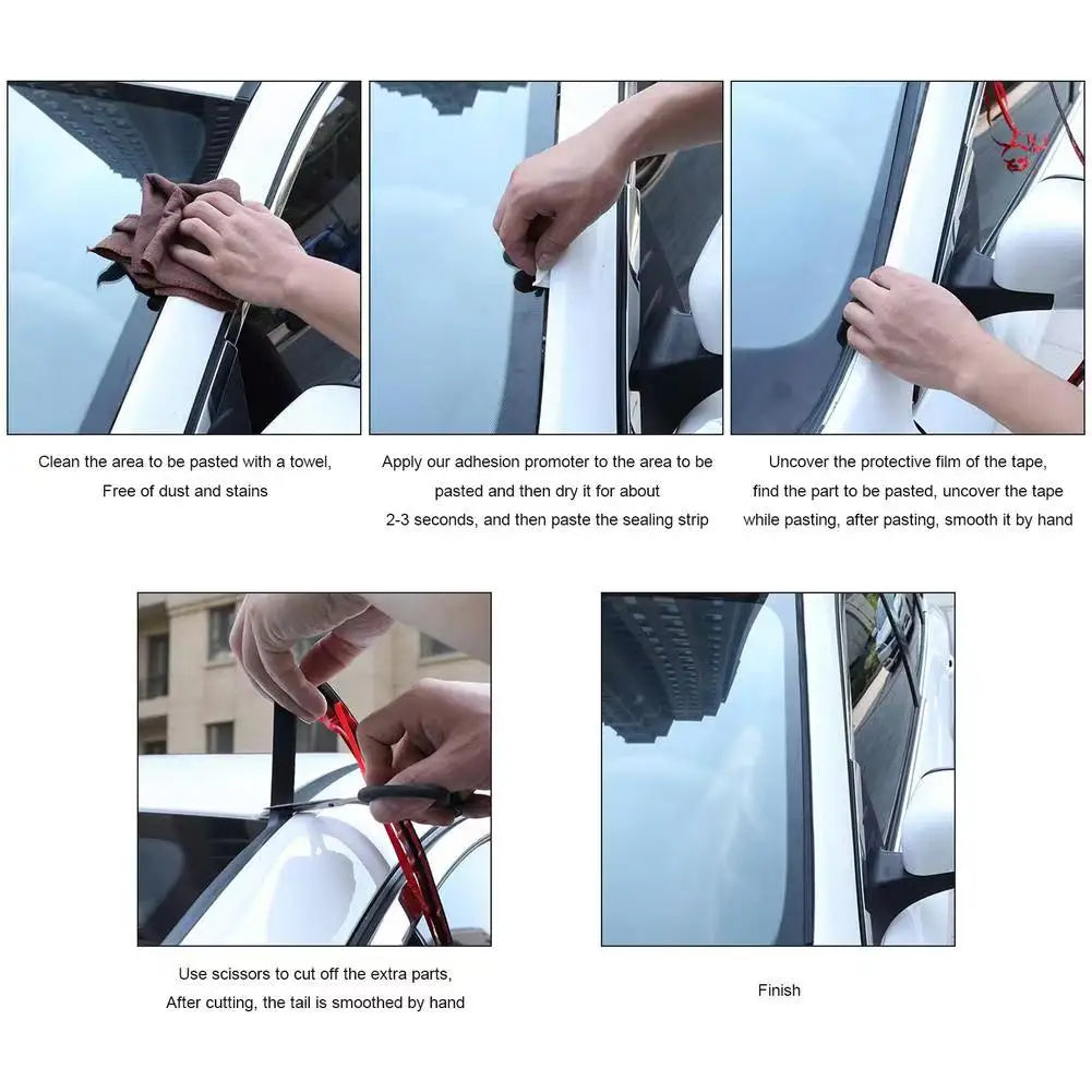 Car Seals Edge Sealing Strips Rubber Auto Roof Windshield Sealant Protector Premium Automotive Accessory
