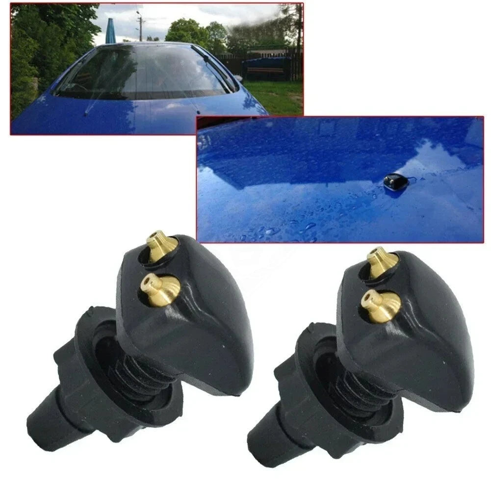 Sale 2Pcs Car Windshield Wiper Washer Spray Nozzle Fits Most Models Dual Holes Premium Automotive Accessory