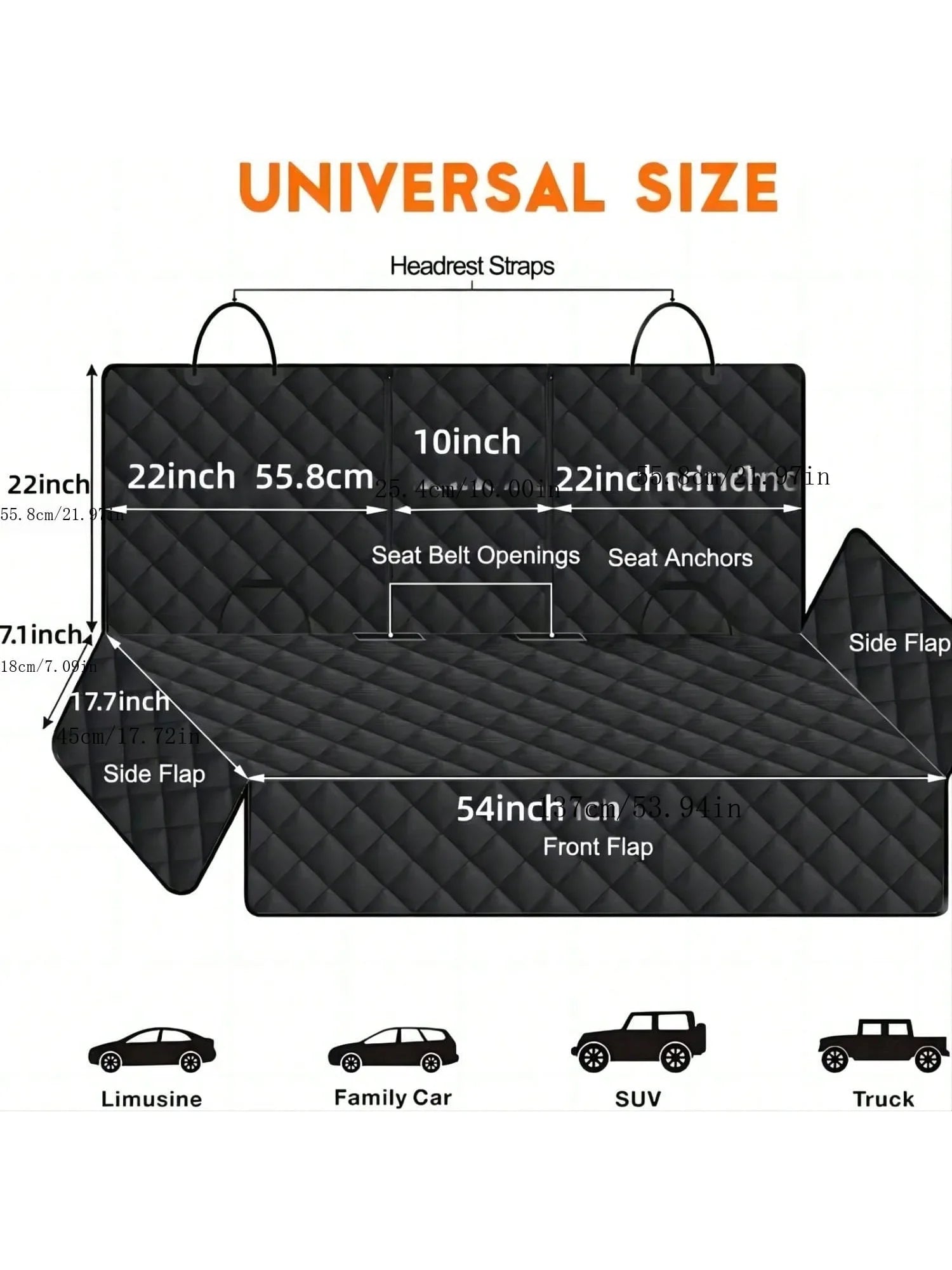 Dog Car Seat Cover 56 x 50 inch Pet Travel Carrier Mattress Waterproof Protector