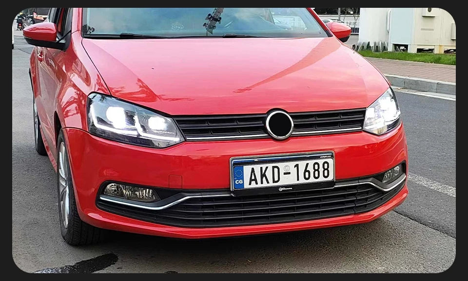 AKD LED Car Lights for VW Polo Headlight  2011-2017 Volkswagen Vento LED Projector Lens Head Lamp DRL Hid Head Lamp Bi Xenon Beam Accessories