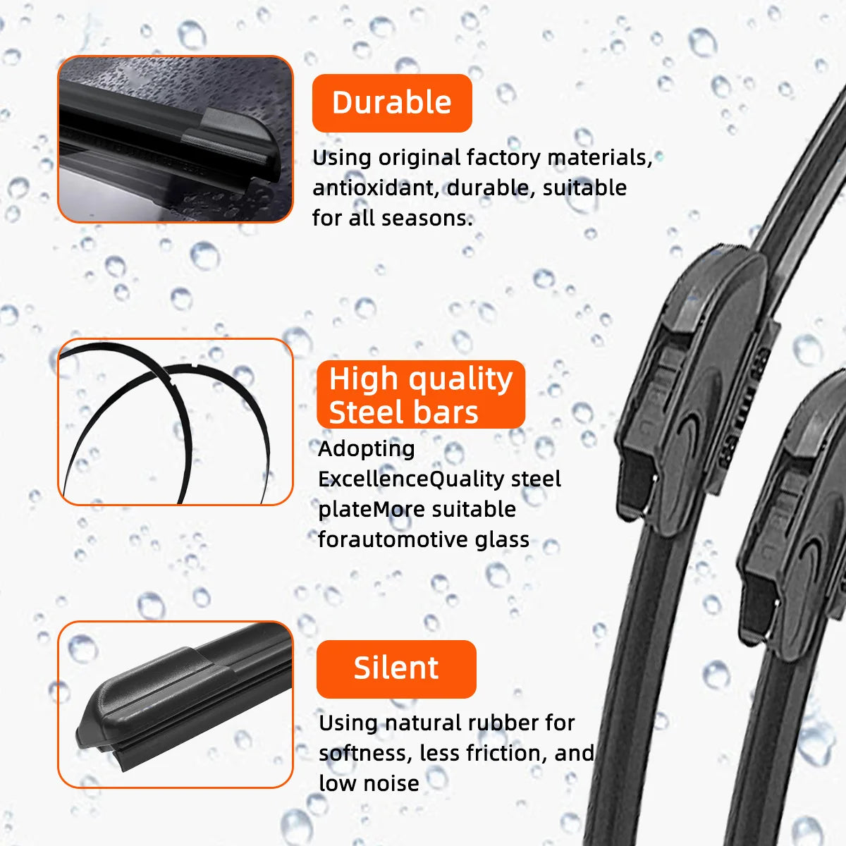 General windshield wipers ranging from 26 inches to 14 J/U are suitable for Premium Automotive Accessory
