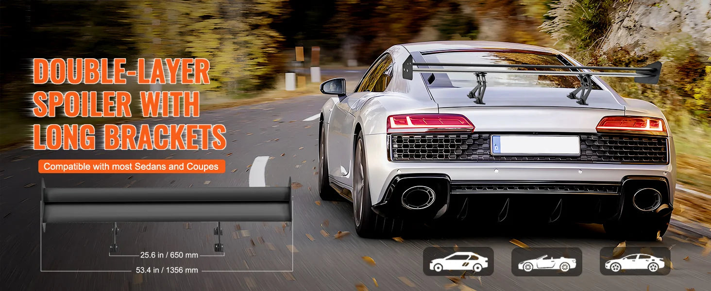 SucceBuy GT Wing Car Spoiler US Shipping Universal Spoiler with Double Deck Car