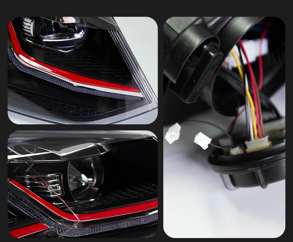 AKD LED Car Lights for VW Polo Headlight  2011-2017 Volkswagen Vento LED Projector Lens Head Lamp DRL Hid Head Lamp Bi Xenon Beam Accessories