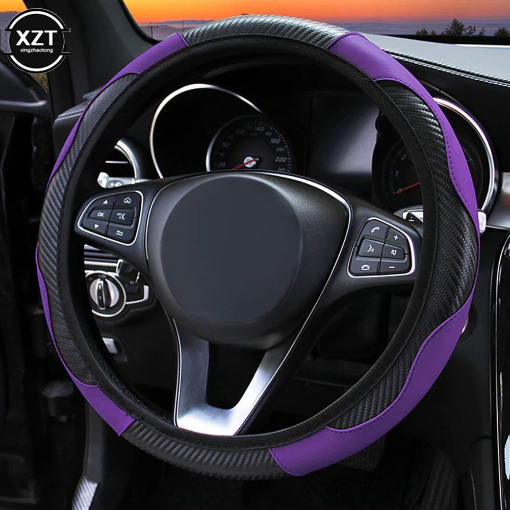 Hot Car Steering Wheel Cover Anti Slip PU Leather Steering Covers Suitable