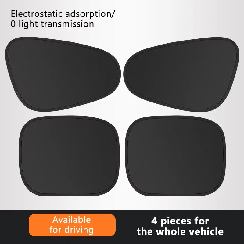 New Electrostatic Sun Visor for Car Side Window 4-Layer Shade Curtains SUV Truck
