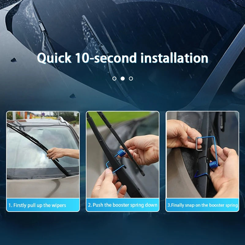 Universal Wiper Blade Pressure Enhancer – Spring Steel Refit Strip for Better Premium Automotive Accessory