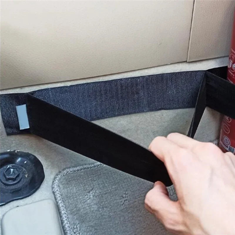 Car Trunk Organizer Elastic Fixing Belt Storage Bag Tapes Fire Extinguisher