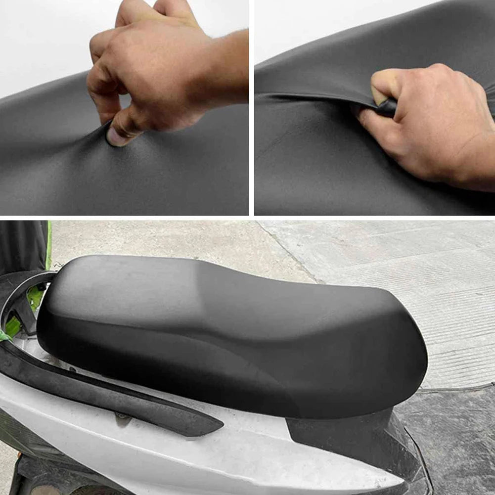 Motorcycle Seat Cover Waterproof Sunscreen Dust UV Protector Cushion Elastic PU