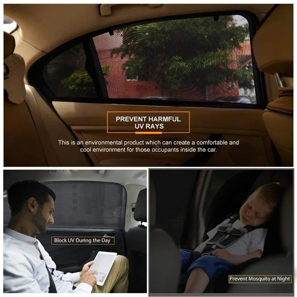 Car Window Shade Mesh 2 or 4 pcs screen window set premium window sunshade breat