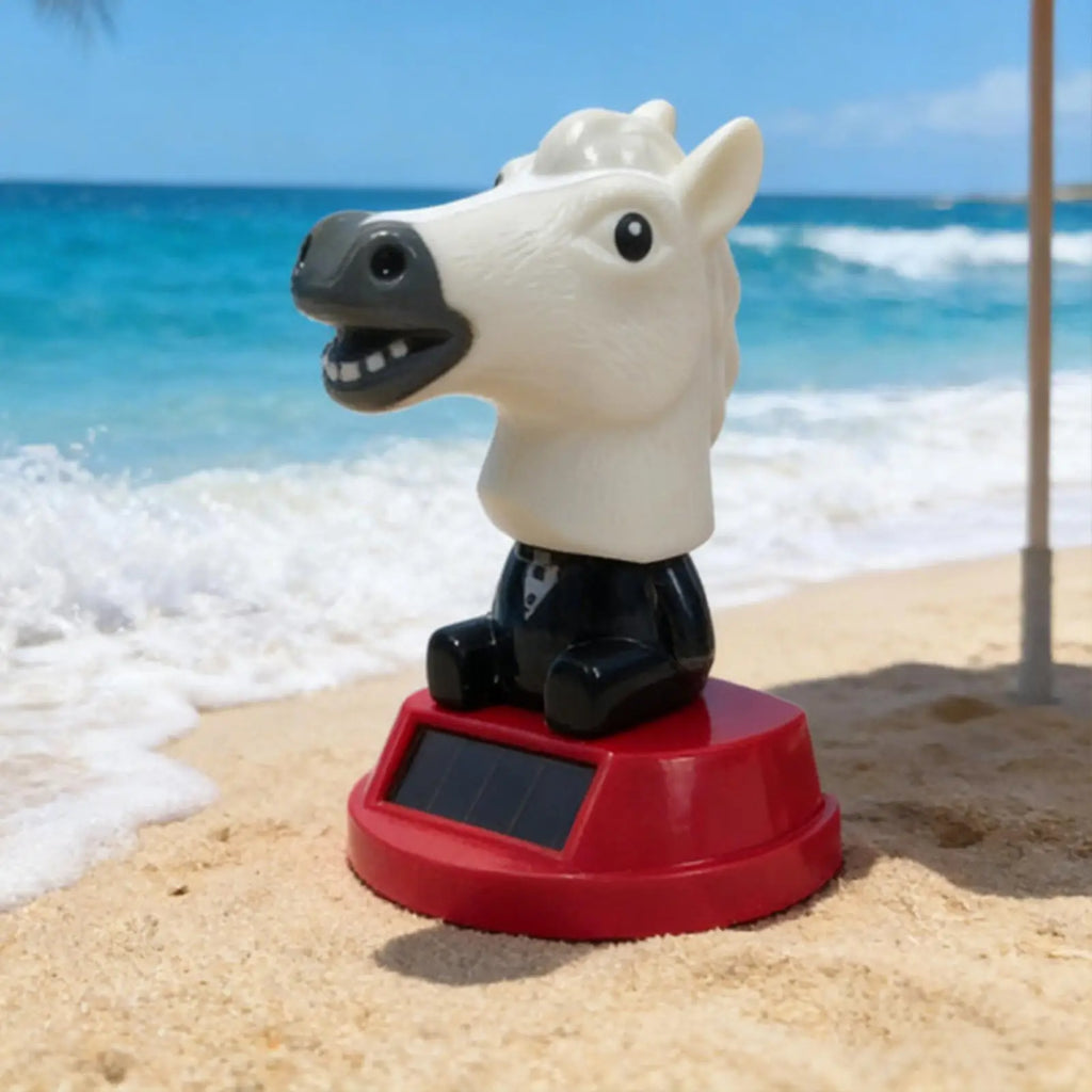 Car Ornament Solar Bobblehead Doll horse Shape Gift Creative Interior Supplies Premium Automotive Accessory