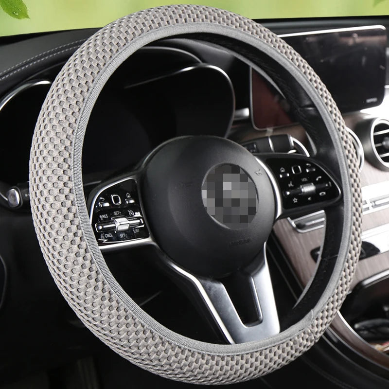 Car Steering Wheel Cover Skidproof 38cm Durable Fabric Elastic Steering Wheel