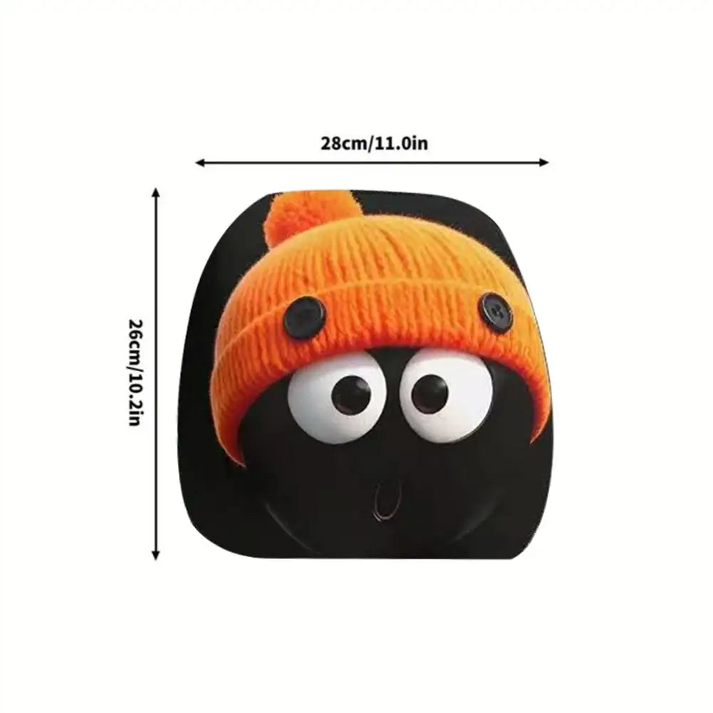 Funny Car Headrest Cover Elastic Slip On Seat Protector Mystery Interior Auto