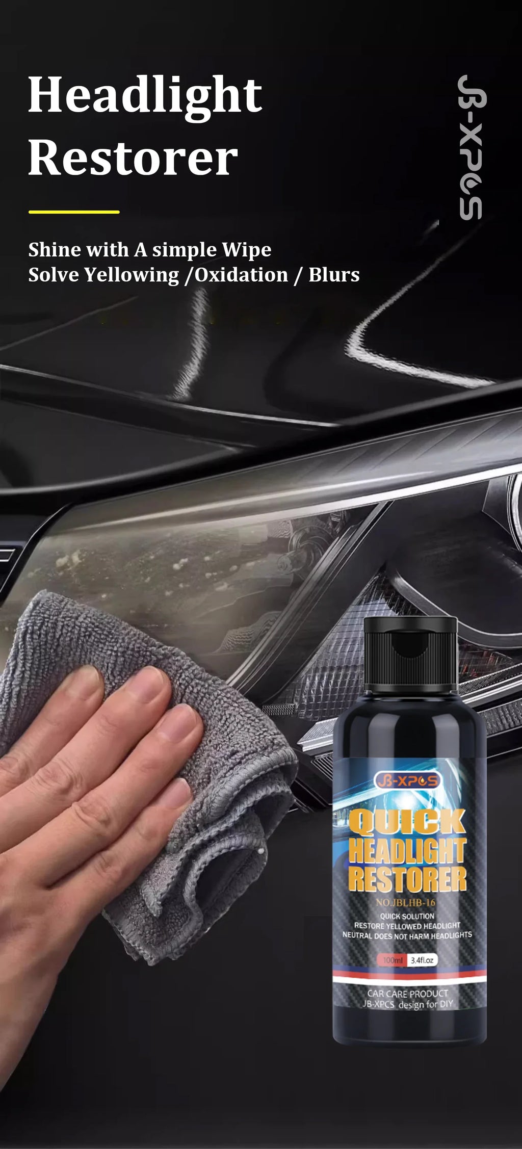 Car Headlight Restoration Polishing Kits Headlamp Repair Kits Car Light Polisher Cleaning Liquid Refurbish Agent LHB-16