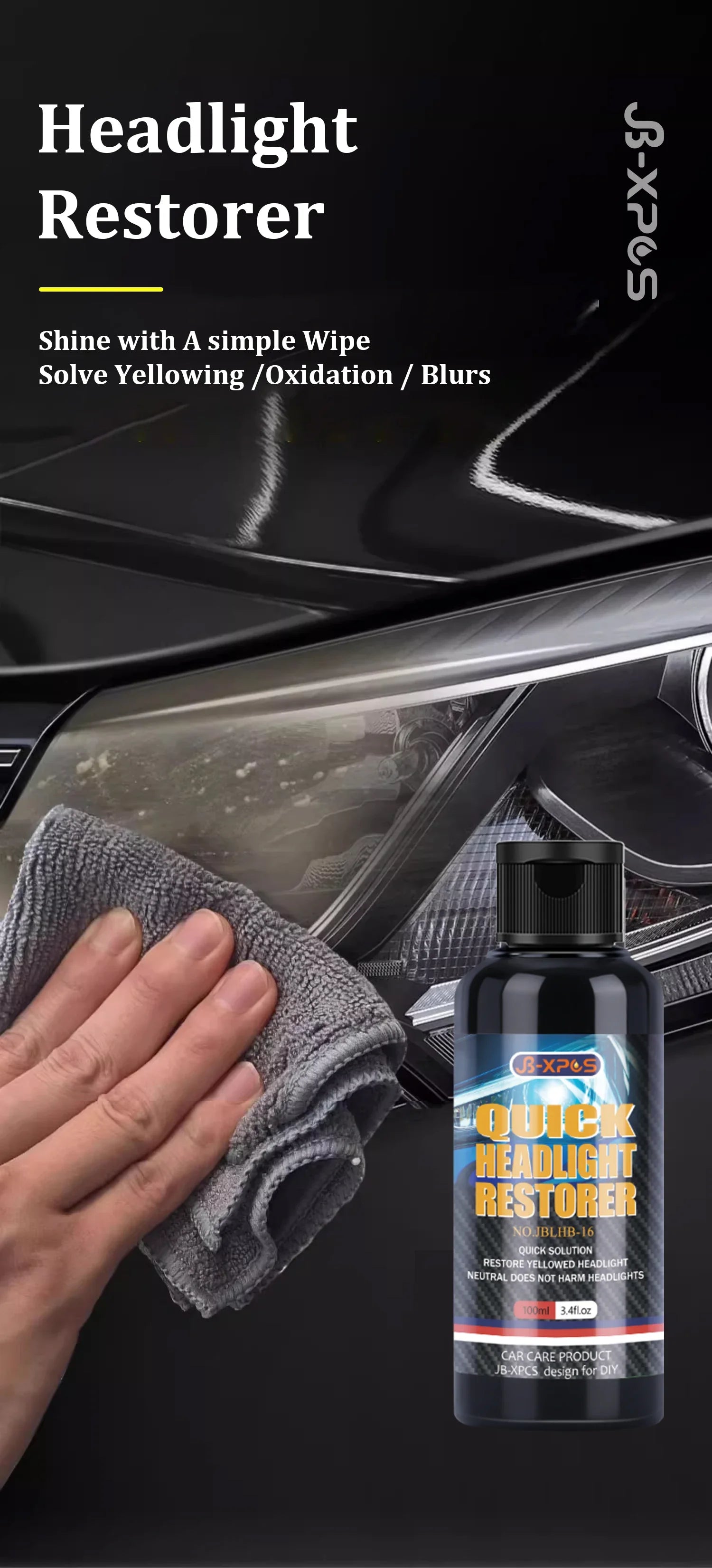 Car Headlight Restoration Polishing Kits Headlamp Repair Kits Car Light Polisher Cleaning Liquid Refurbish Agent LHB-16
