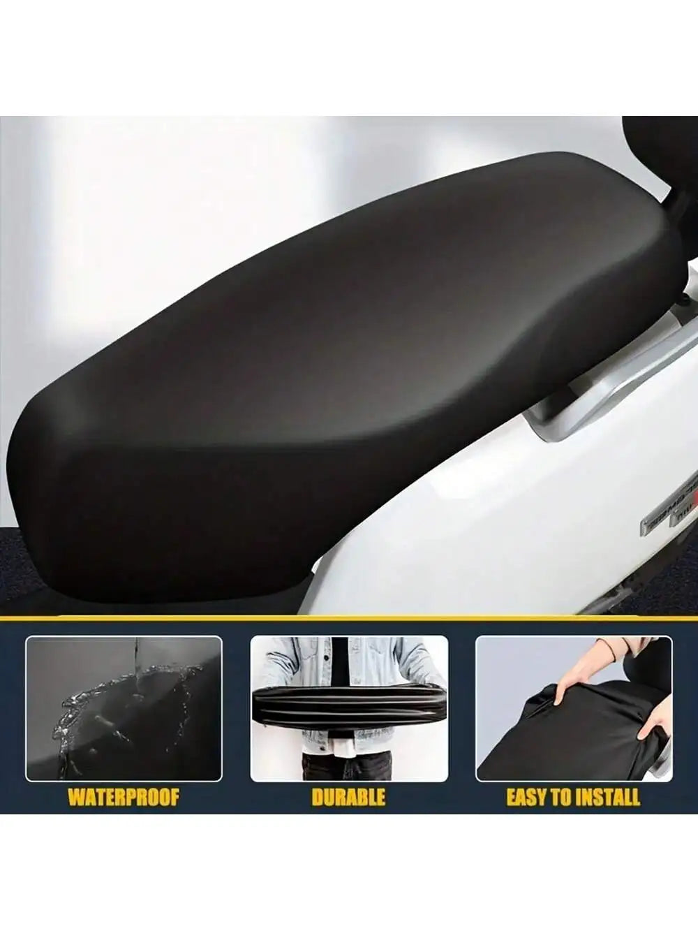 Waterproof Motorcycle Seat Cover Elastic Leather Scooter Protector Interior Auto