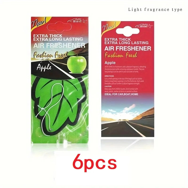 3-60pcs Car Air Freshener Natural Scented Tea Paper Auto Hanging Vanilla Perfume