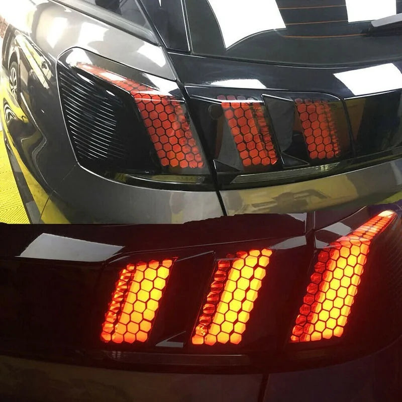 Honeycomb Car Sticker Cut-out Hollow Auto Lamp Film Grid Side Shield Headlamp Taillight Film Decals Car Wrap Sticker 48*30cm