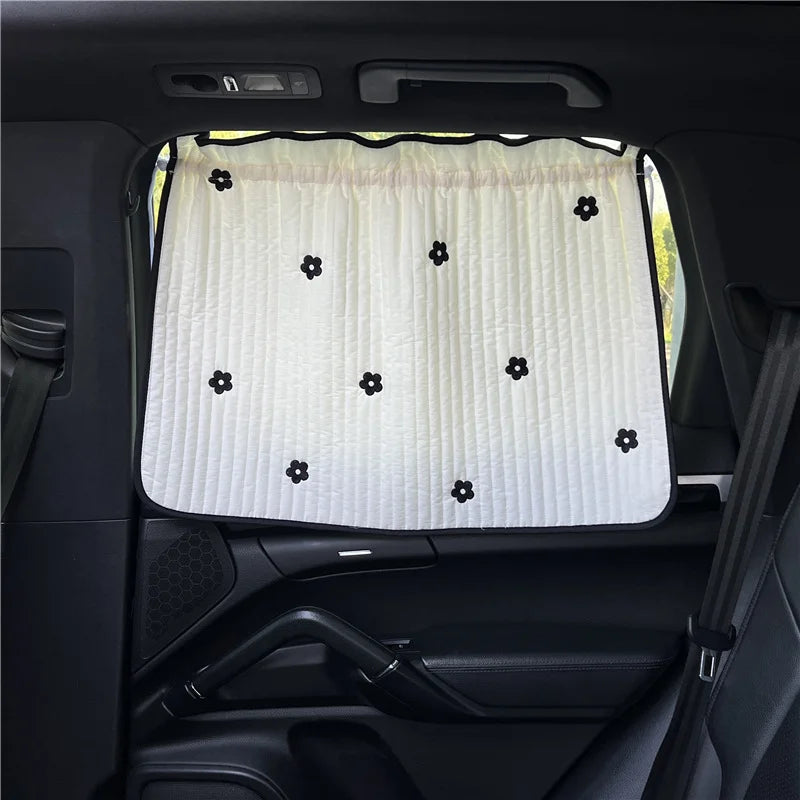 Cute Cartoon Embroidered Thickened Cotton Baby Car Window Sunshade Cover UV