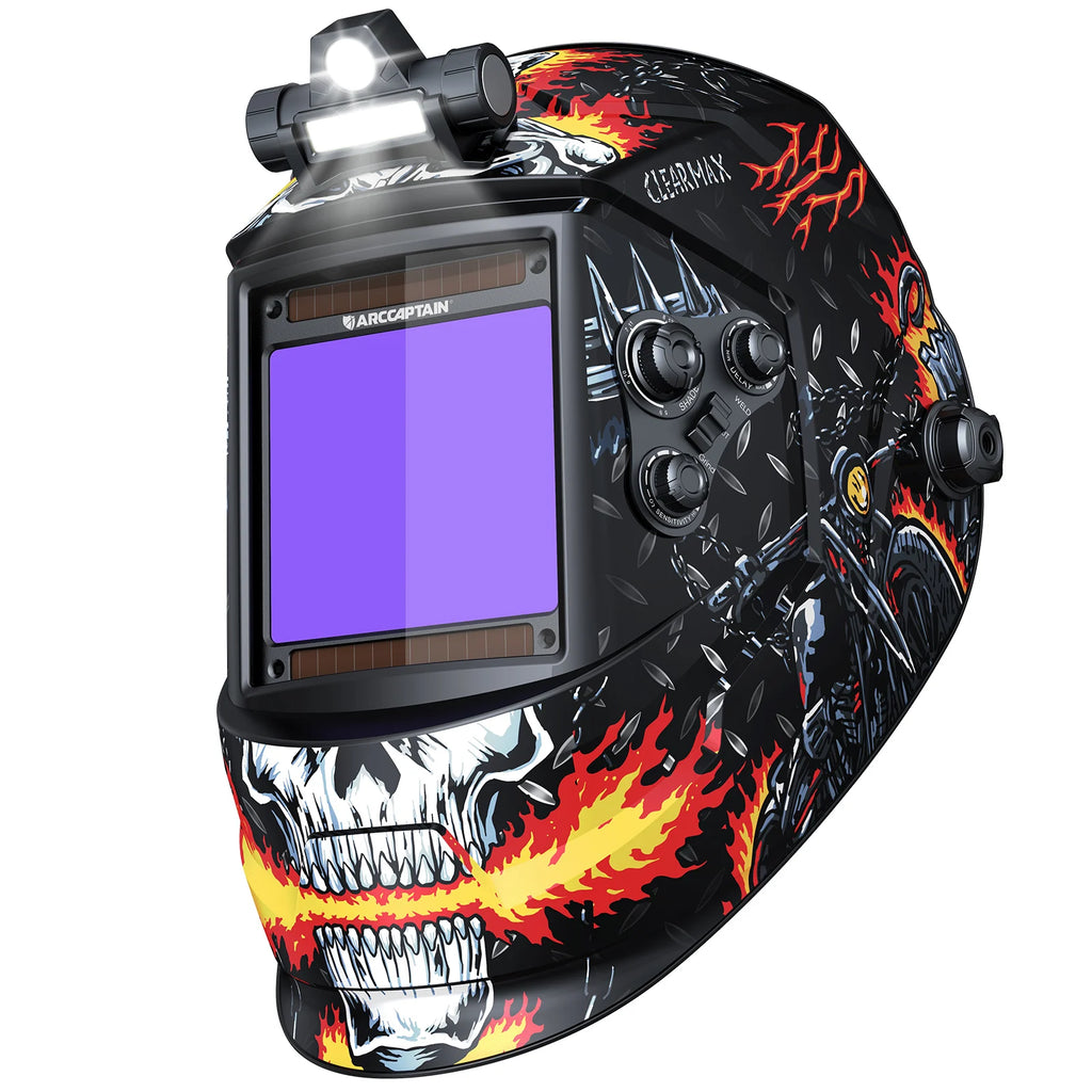 Welding Helmet  - ARCCAPTAIN Auto Darkening Welders Helmet With Light For MIG MAG TIG Cutting 4 Arc Sensor True Color Welder Face Cap