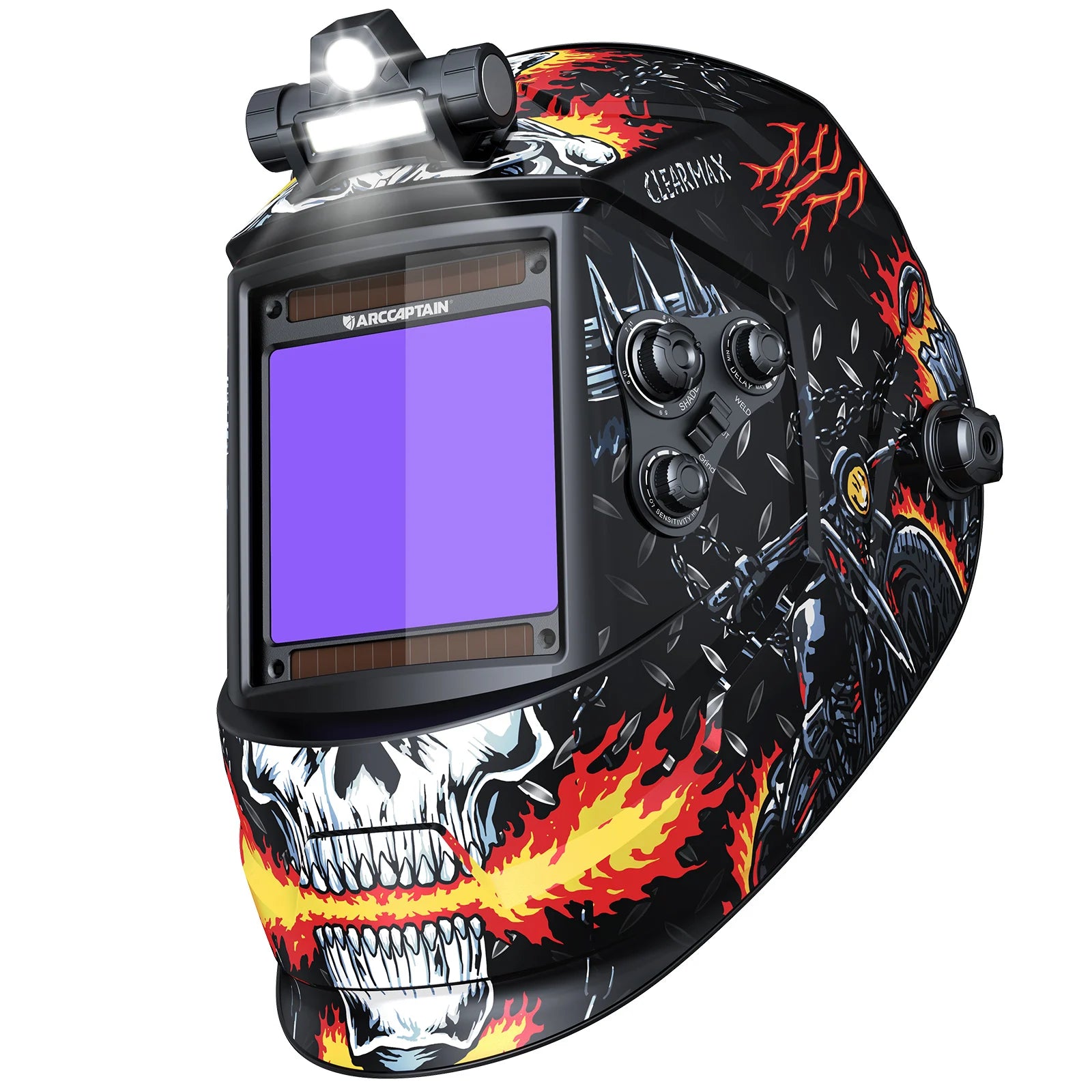 Welding Helmet  - ARCCAPTAIN Auto Darkening Welders Helmet With Light For MIG MAG TIG Cutting 4 Arc Sensor True Color Welder Face Cap