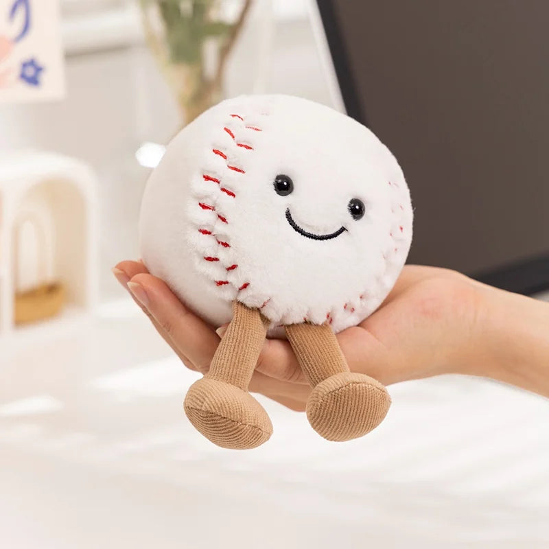 Doll With Feet Plush Toys Soft Stuffed Baseball Basketball Football Sports Ball Premium Automotive Accessory