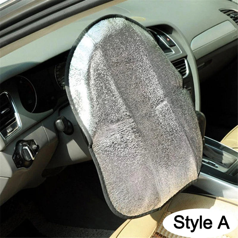 Car Steering Wheel Sun Shade Double Thick Sun Protection Foldable Anti-uv