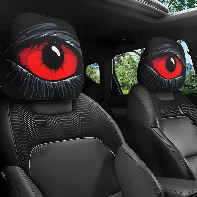 1 PC-Red-eyed Car Headrest Cover Interior Protector Auto Vehicle Accessory