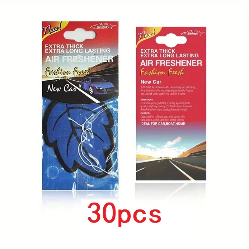 3-60pcs Car Air Freshener Natural Scented Tea Paper Auto Hanging Vanilla Perfume