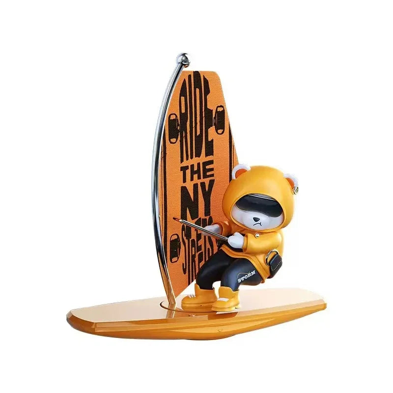 Car Dashboard Ornament Automatic Swing Surfing Bear Center Console Creative Auto Premium Automotive Accessory