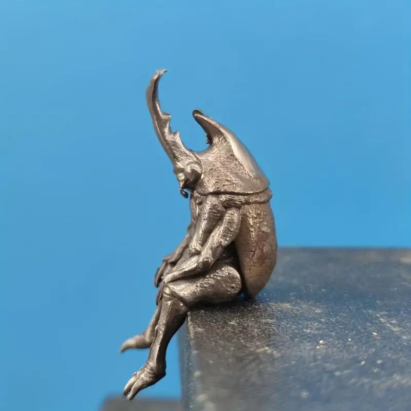Car Dashboard Home Office Decor Antique Brass Realistic Beetle Sculpture Dual Premium Automotive Accessory