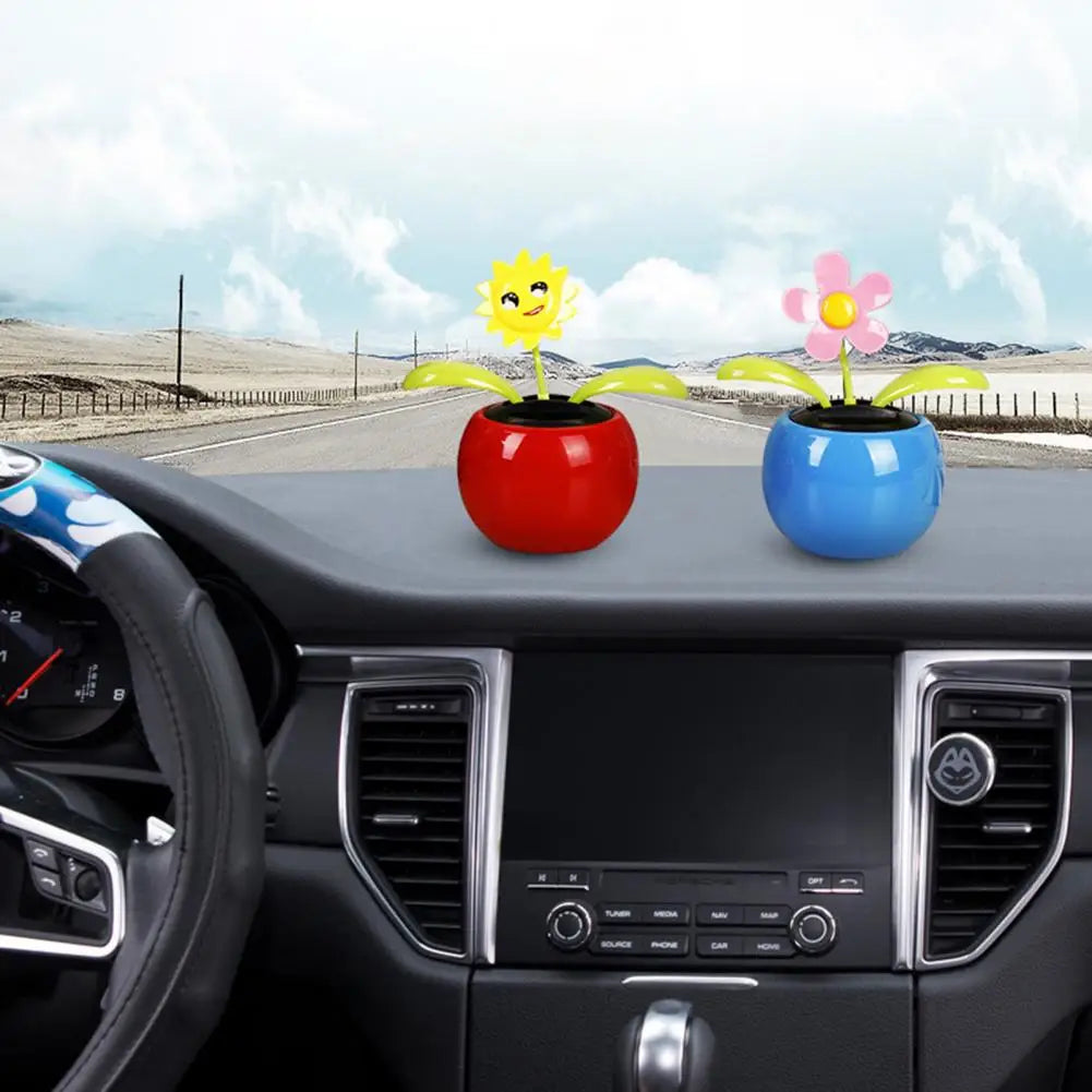 Fashion Car Ornament Solar Powered Cartoon Vibrant Ornamental Gifts Automobile Premium Automotive Accessory