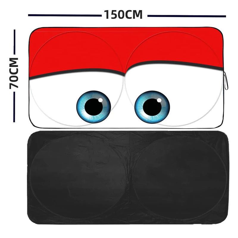 Cartoon Eyes parasol Car Sunshade Umbrella Solar Protection Front Window Shade