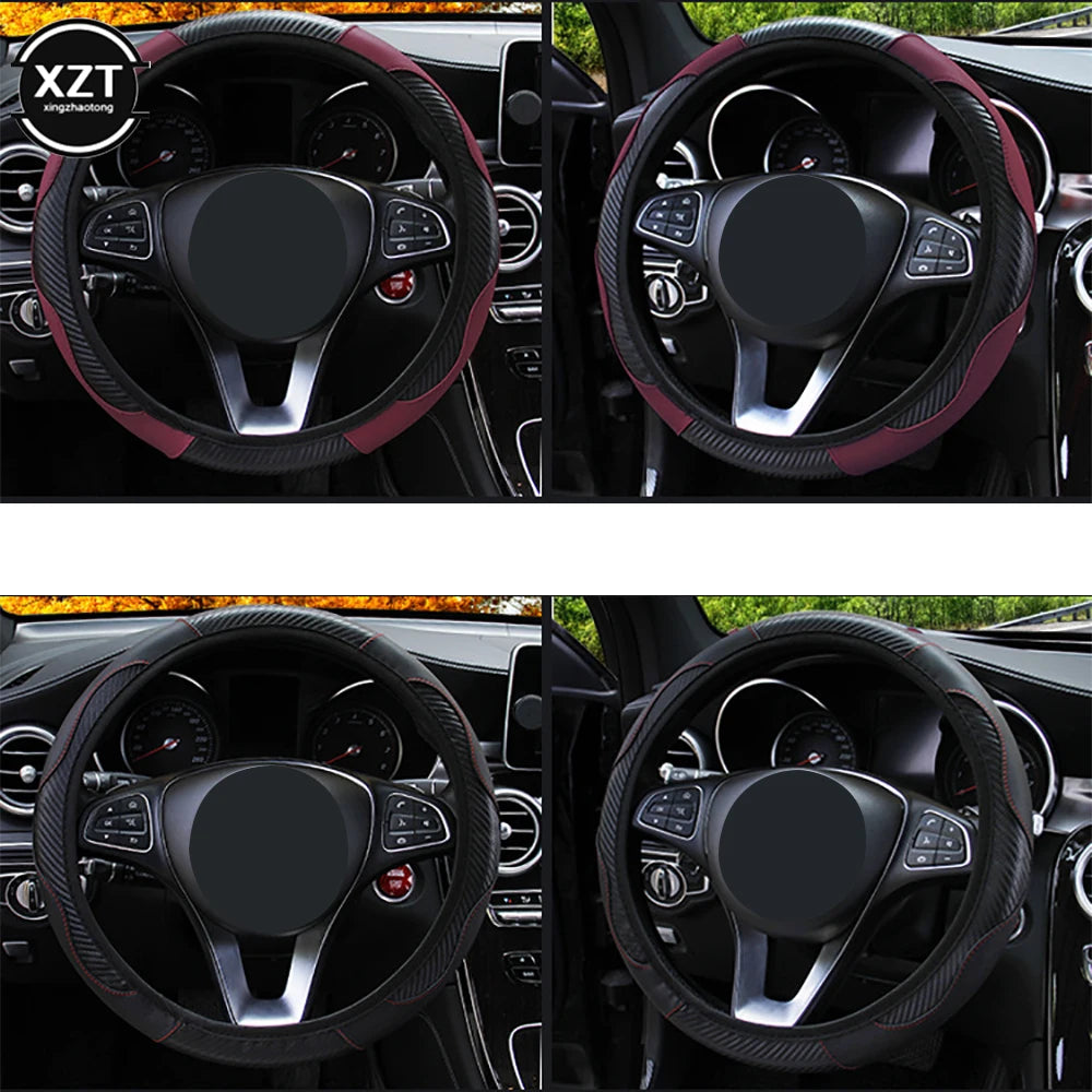 Hot Car Steering Wheel Cover Anti Slip PU Leather Steering Covers Suitable