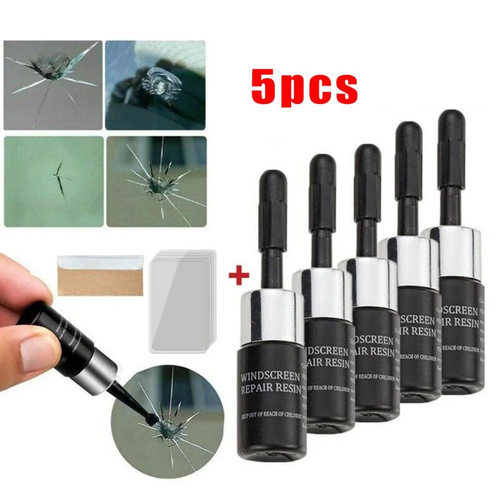5PCS Automotive Glass Nano Repair Fluid Car Windshield Resin Crack Tool Kit Premium Automotive Accessory