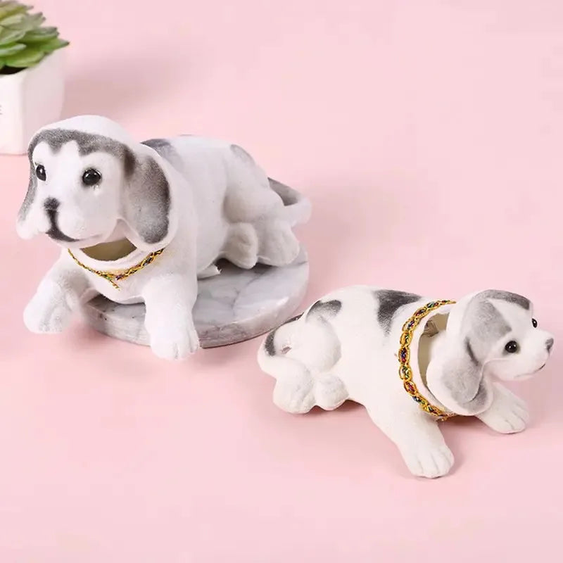 Car Ornaments Shaking Head Dog Doll, Cute Nodding Puppy Dashboard Toys Auto Premium Automotive Accessory