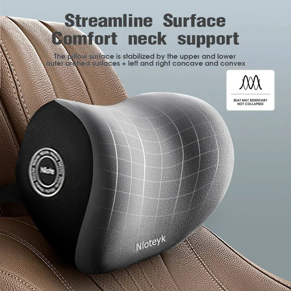 Ergonomic Car Headrest and Lumbar Support Set Memory Foam Neck Cushion Interior