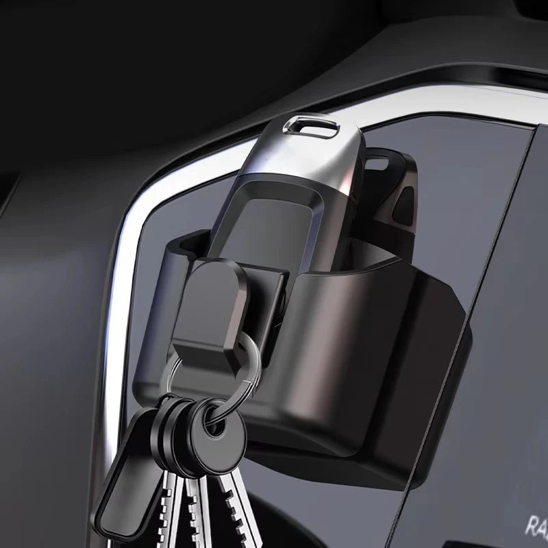 Car Key Holder Clip Interior Storage Box Dashboard Organizer Adhesive Mount