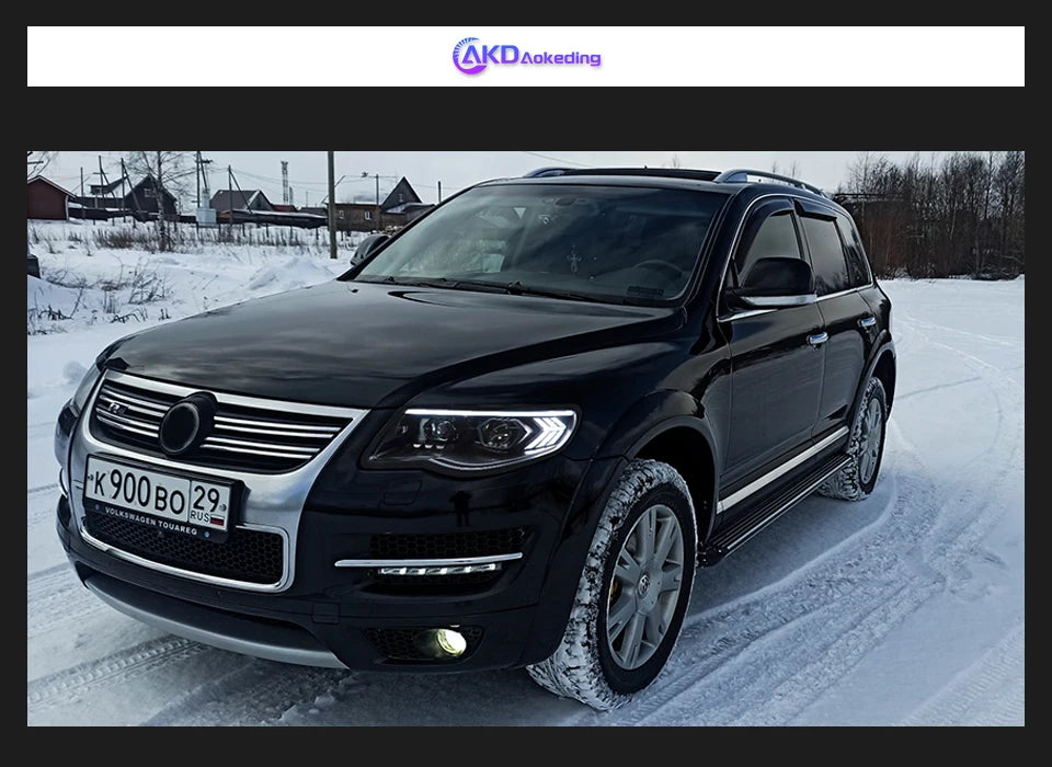 AKD Head Lamp for VW Touareg LED Headlight 2007-2010 Headlights Touareg DRL Turn Signal High Beam Angel Eye Projector Lens