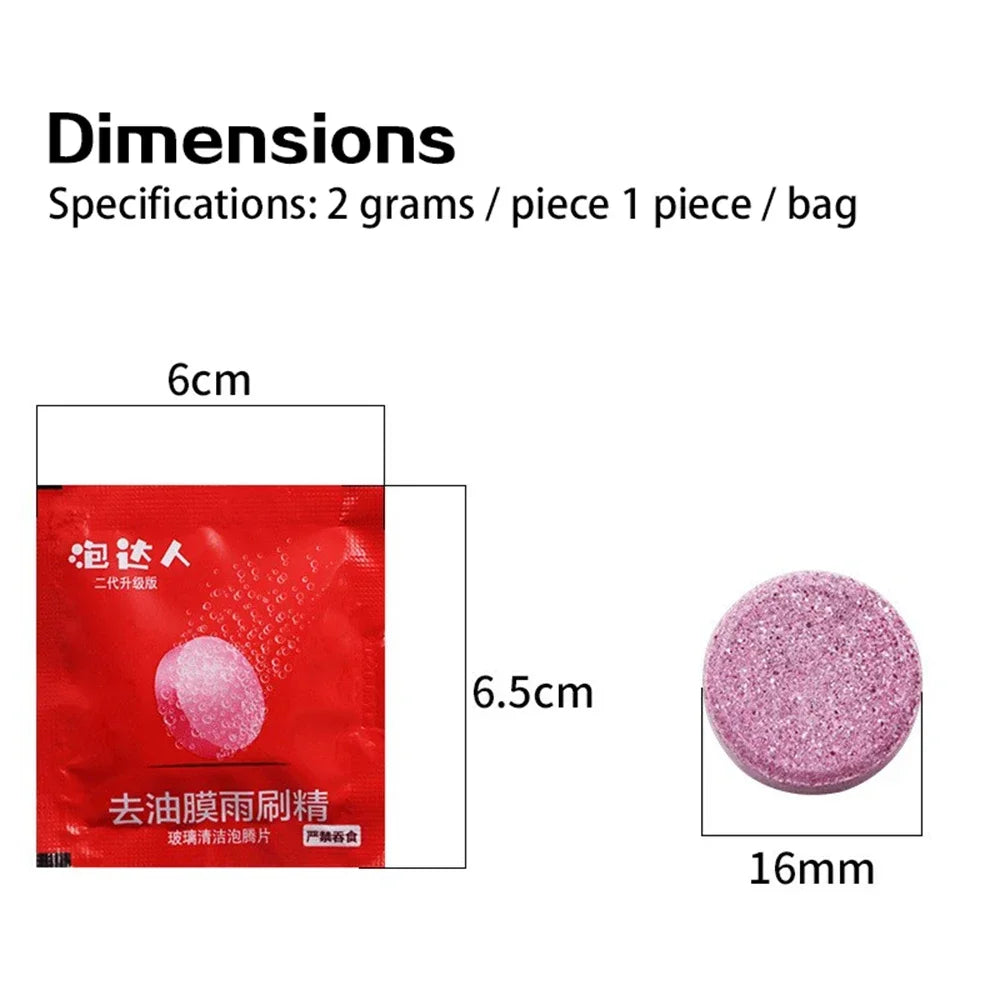 Car Windshield Glass Concentrated Washer Tablets Effervescent Fluid Wiper Solid Premium Automotive Accessory