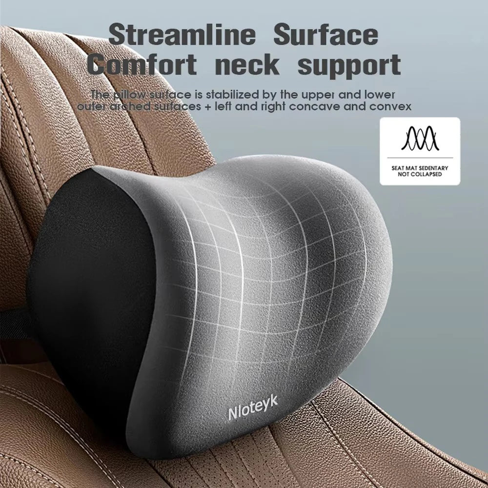Car Neck Pillow Memory Foam Protective Lumbar Back Support Breathable SUV Truck