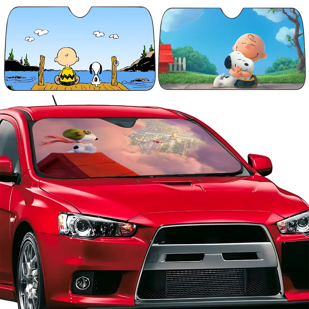 Snoopyes Cartoon Cute Car Sun Shade Windscreen Front Window Visor 70x130 cm